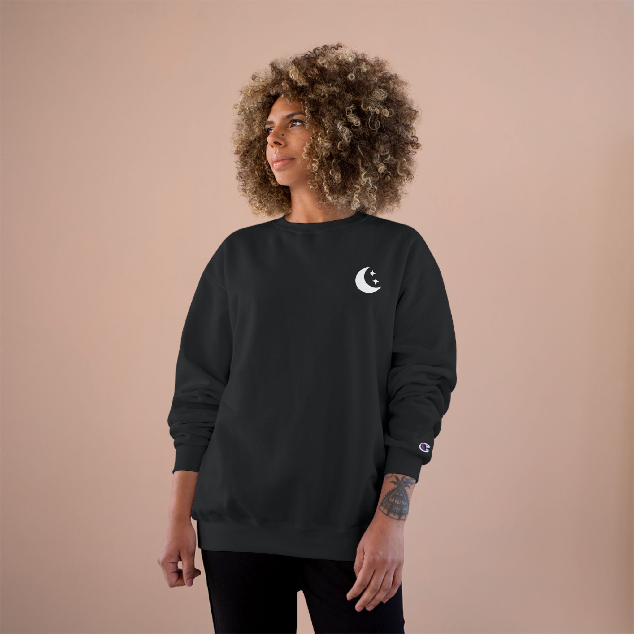 Crescent Crewneck Sweatshirt — Minimal Lunar Champion Sweatshirt